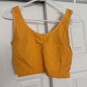 Women's Yellow/ Orange Ribbed Crop Top